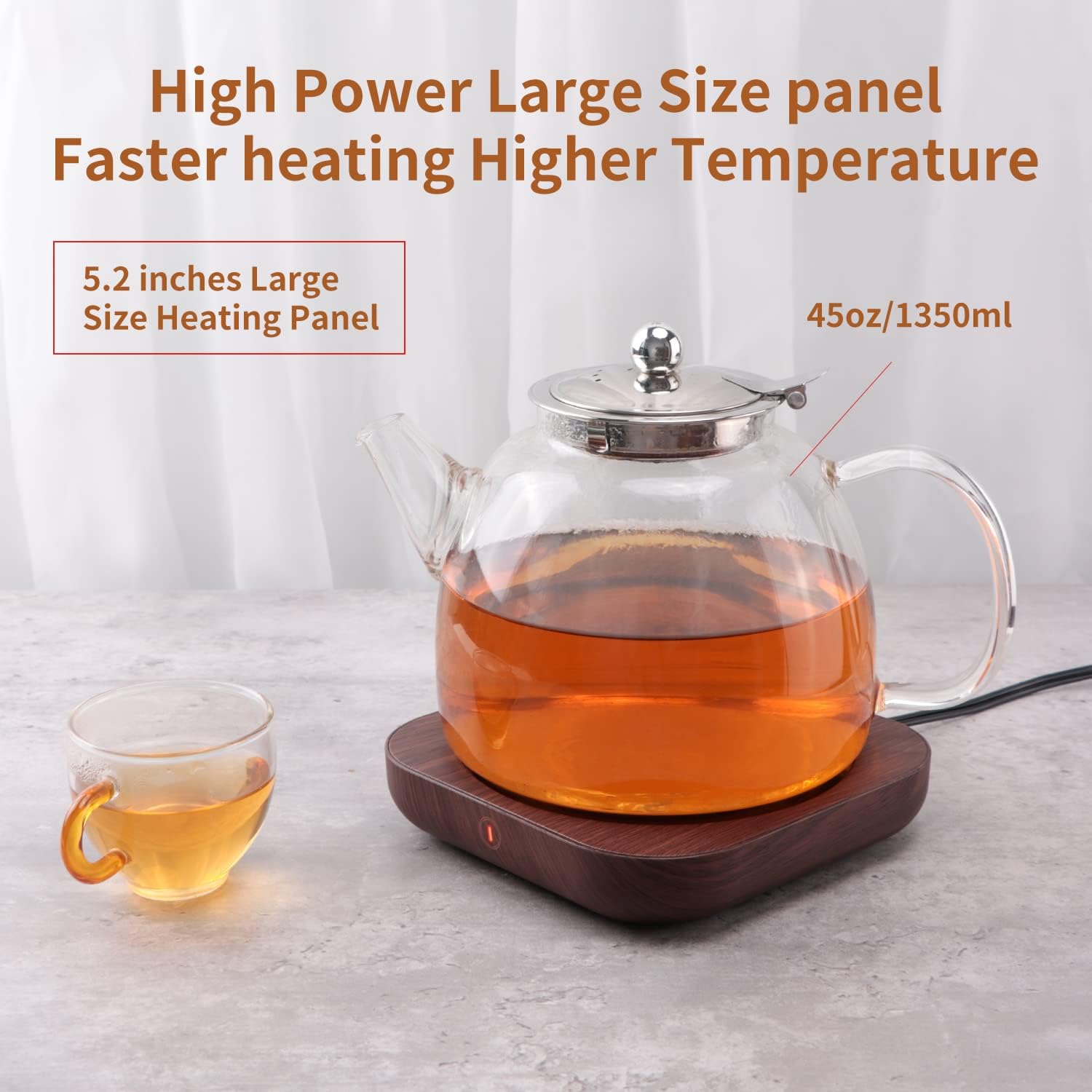 Bsigo Smart Coffee Mug Warmer & Cute Cat Mug Set, Beverage Cup Warmer for Desk Home Office, Candle Warmer Plate for Milk Tea Water with Two Temperature Setting(Up to 140℉/ 60℃), 8 Hour Auto Shut Off - Image 7